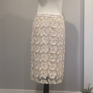 White & Cream Appliqué Skirt
